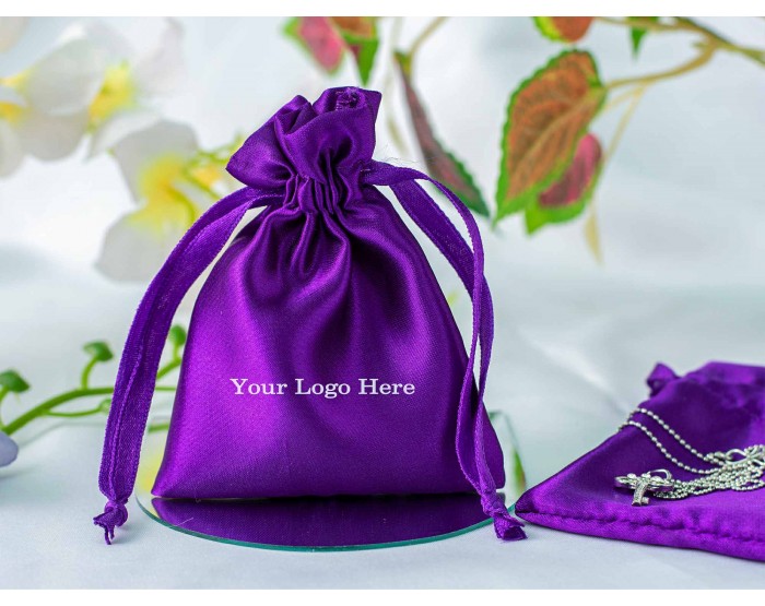 Custom silk drawstring discount bags